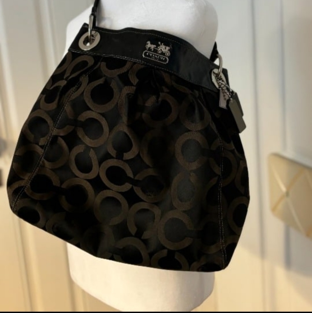 Coach Black and Brown Signature Tote With Matching Wallet